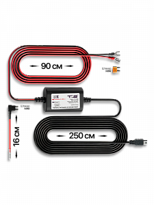 Скрытая проводка для видеорегистраторов, установочный кабель питания miniUSB TDS TS-CAU65 2.5 метра